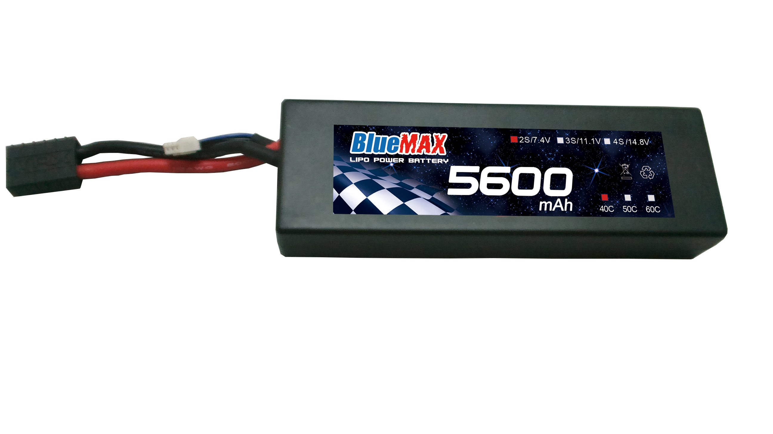 7.4V 5600mAh 40C Hardcase LiPO with TRX Plug for RC Car