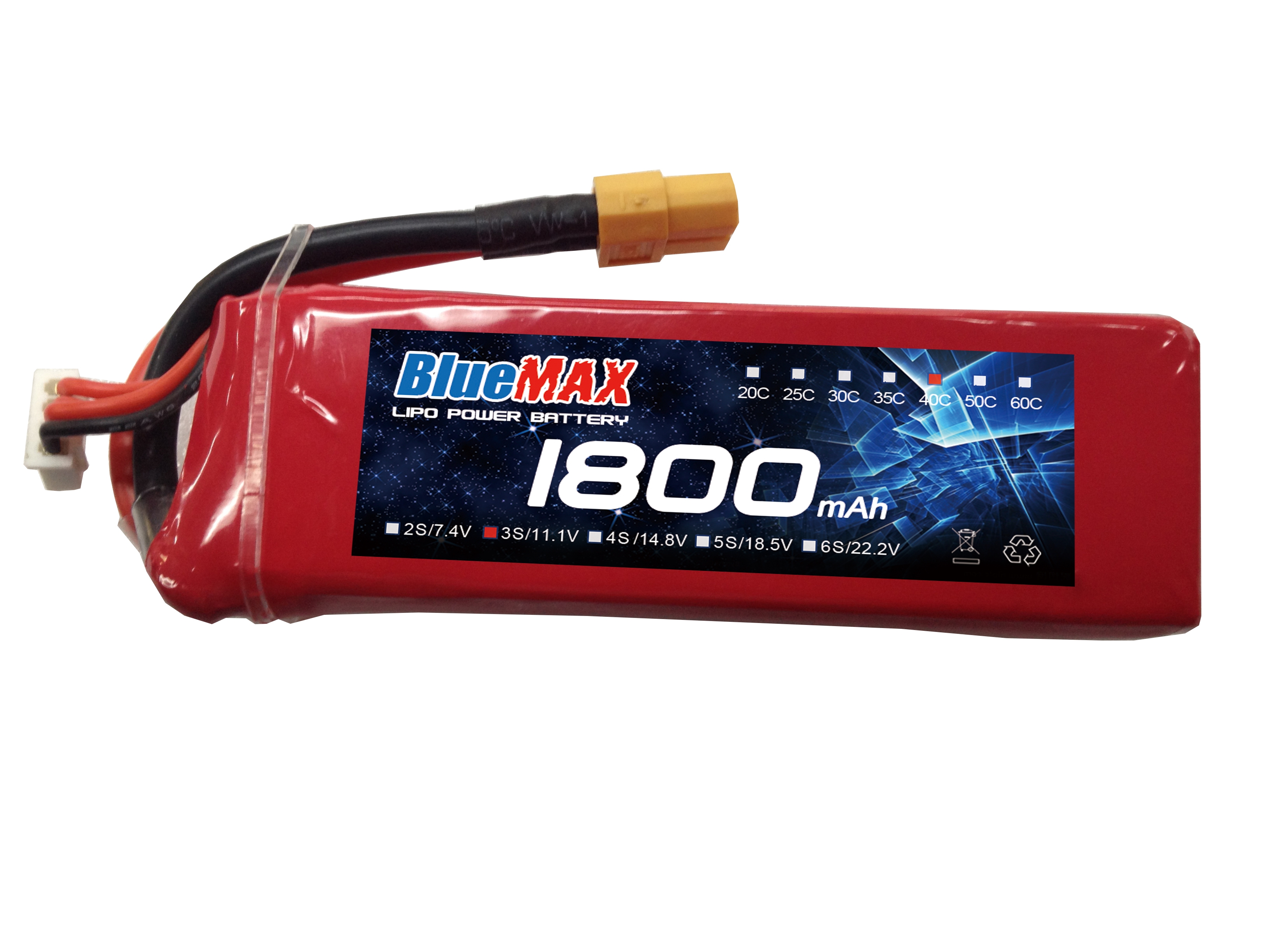 11.1V 1800mAh 40C LiPO