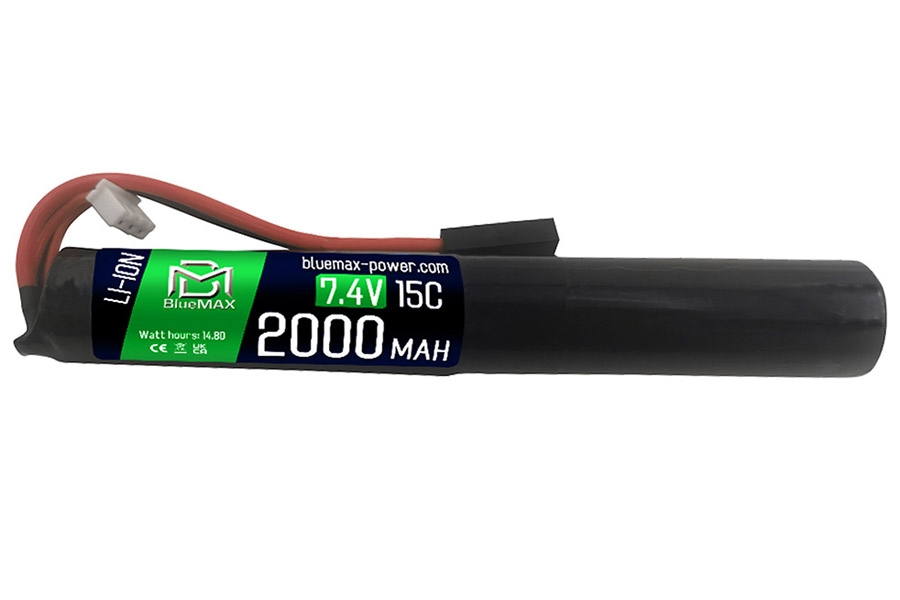 7.4V 15C Cylindrical Li-Ion 2000mAh Airsoft  Stick Pack