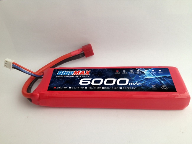 7.4V 6000mAh 20C LiPO Battery Flight Pack