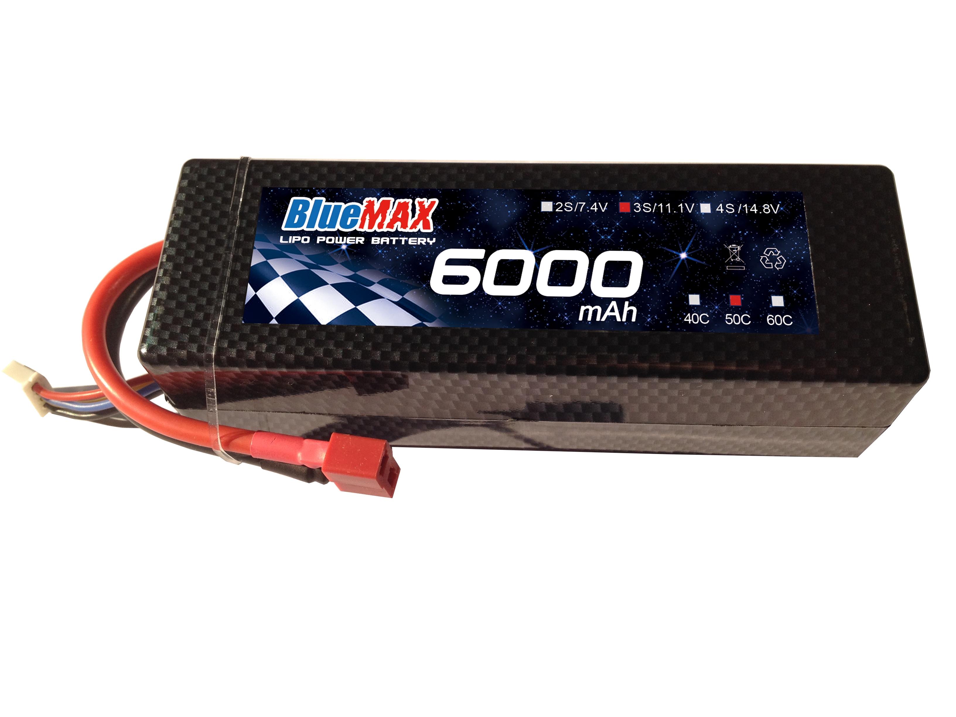 11.1V 3S2P 6000mAh 50C RC Racing Car LiPO Battery Pack