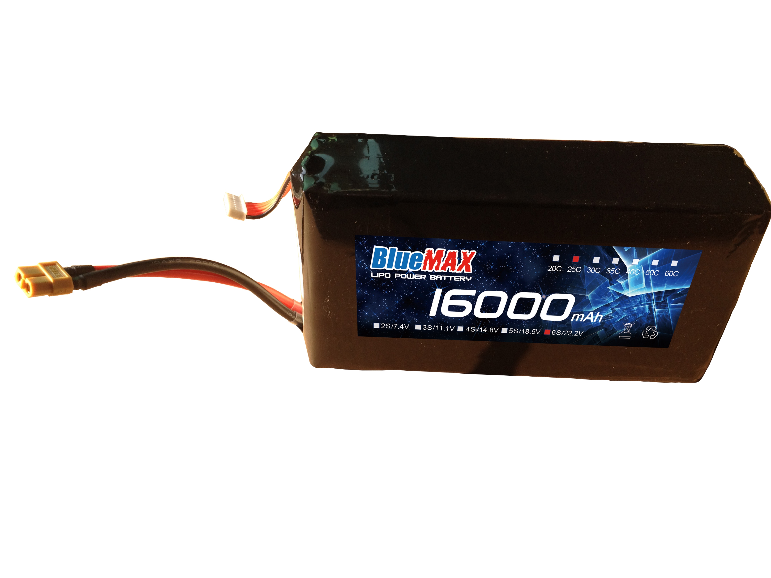 16000mAh 25C 6S2P 22.2V High Drain LiPO Pack for Multirotors DJI S900, S1000