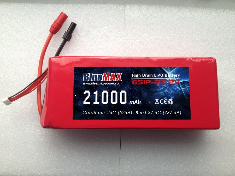 6S1P 22.2V 21000mAh High Drain LiPO Battery for Multi-rotors