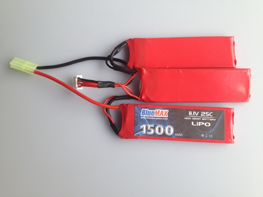 11.1 1500mAh 25C-50C LiPO Airsoft AEG Battery Crane Stock