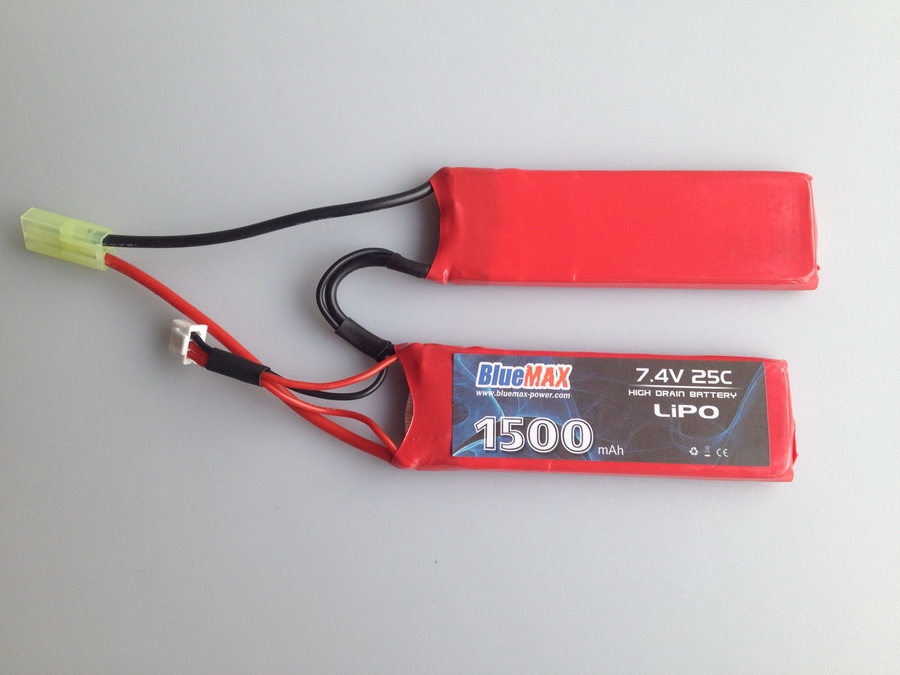 7.4V 1500mAh 25C LiPO Battery Pack Nunchuck Type (Butterfly)