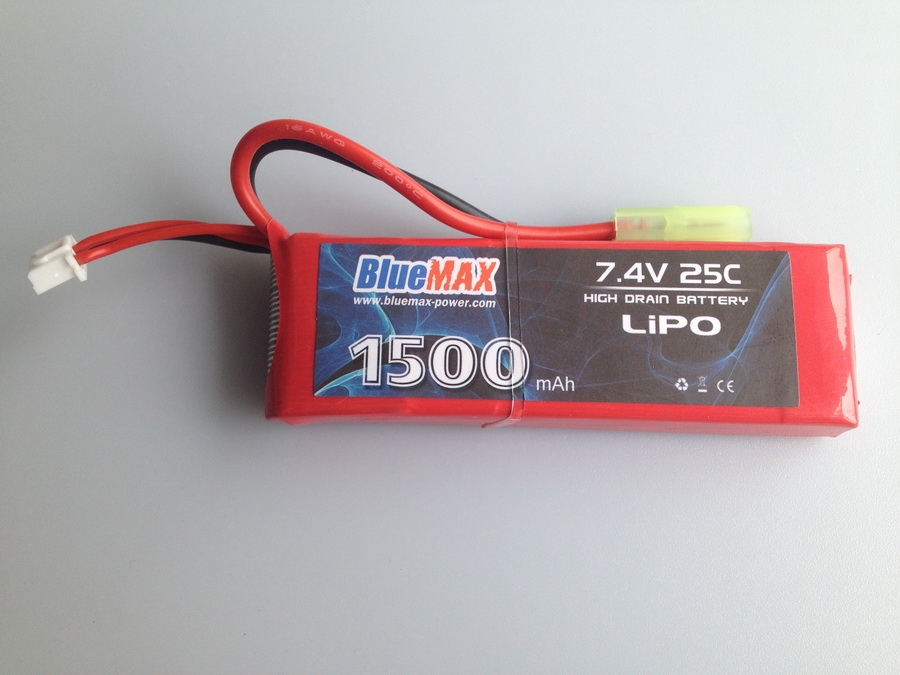 7.4V 1500mAh 25C-50C LiPO Battery Pack Stick Type