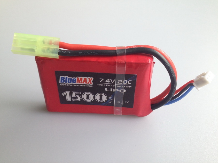 7.4V 1500mAh Mini-Brick Flat LiPO 20C Airsoft PEQ/AN-15 Battery