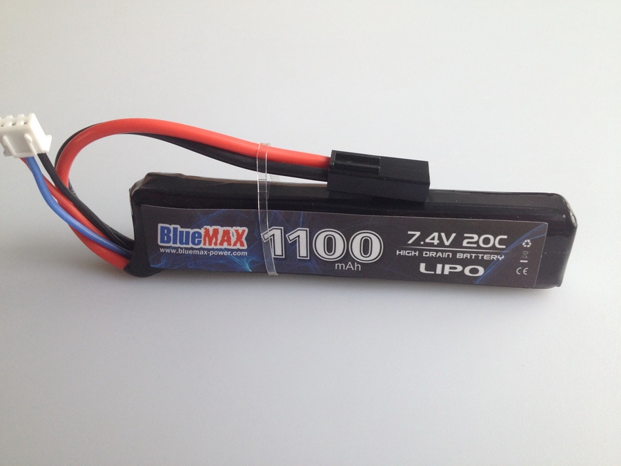 7.4v 1100mAh 20C LiPO Airsoft Battery Stick Type with Mini Tamiya