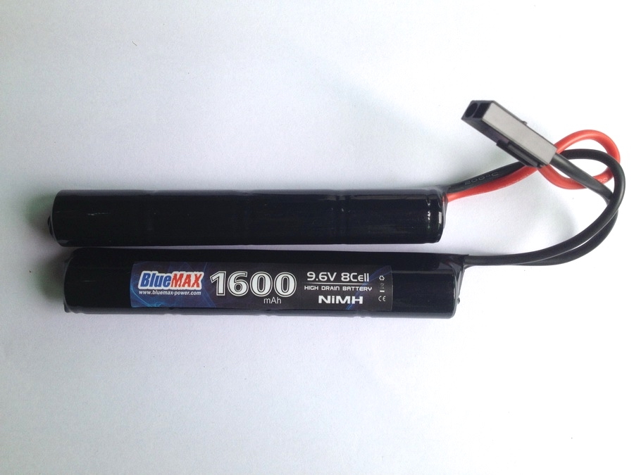 BlueMAX 9.6V 1600mAh NiMH Butterfly Airsoft AEG Battery (Nunchuck)