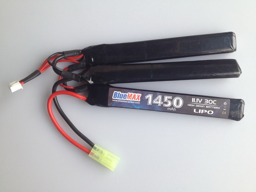 11.1V 1450mAh 30C-60C LiPO Airsoft Battery Nunchuck Type (Crane Stock)